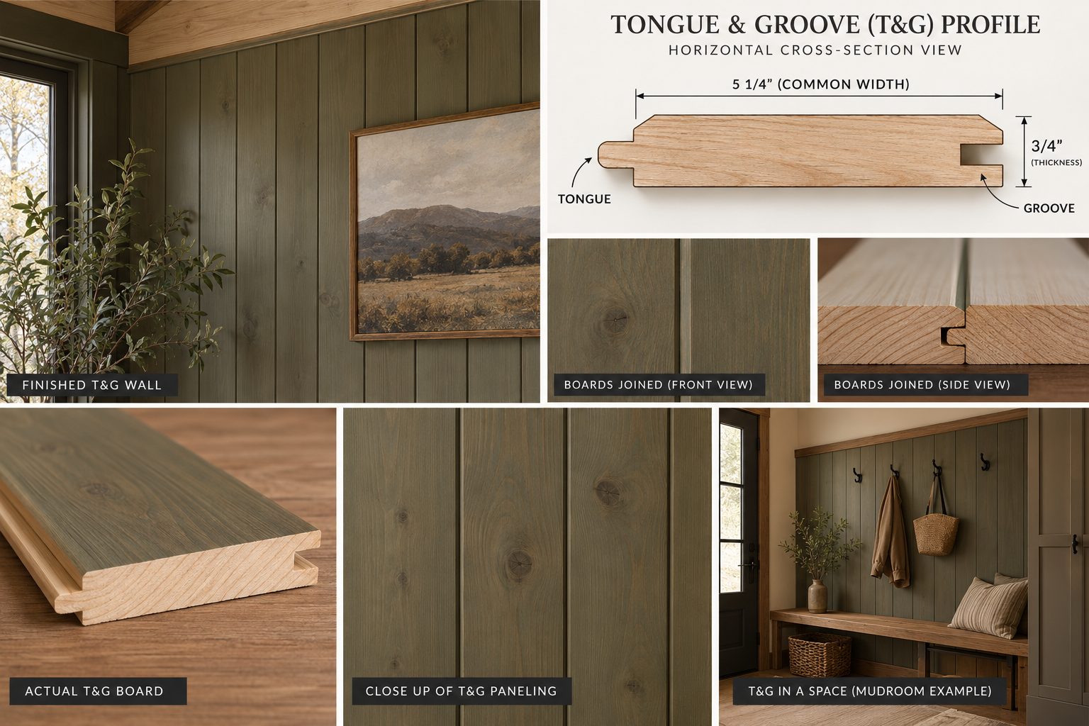 Tongue and groove wood paneling