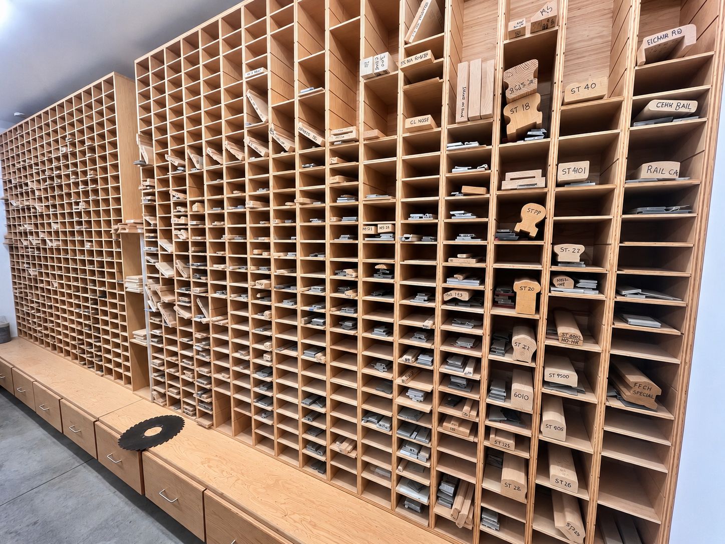 Shop storage wall